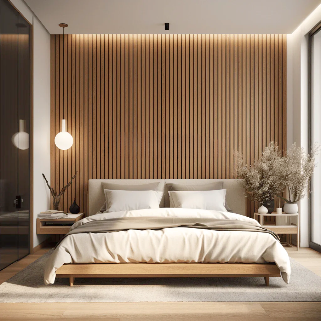 Genuine White Oak Slatted Wood Wall Panel